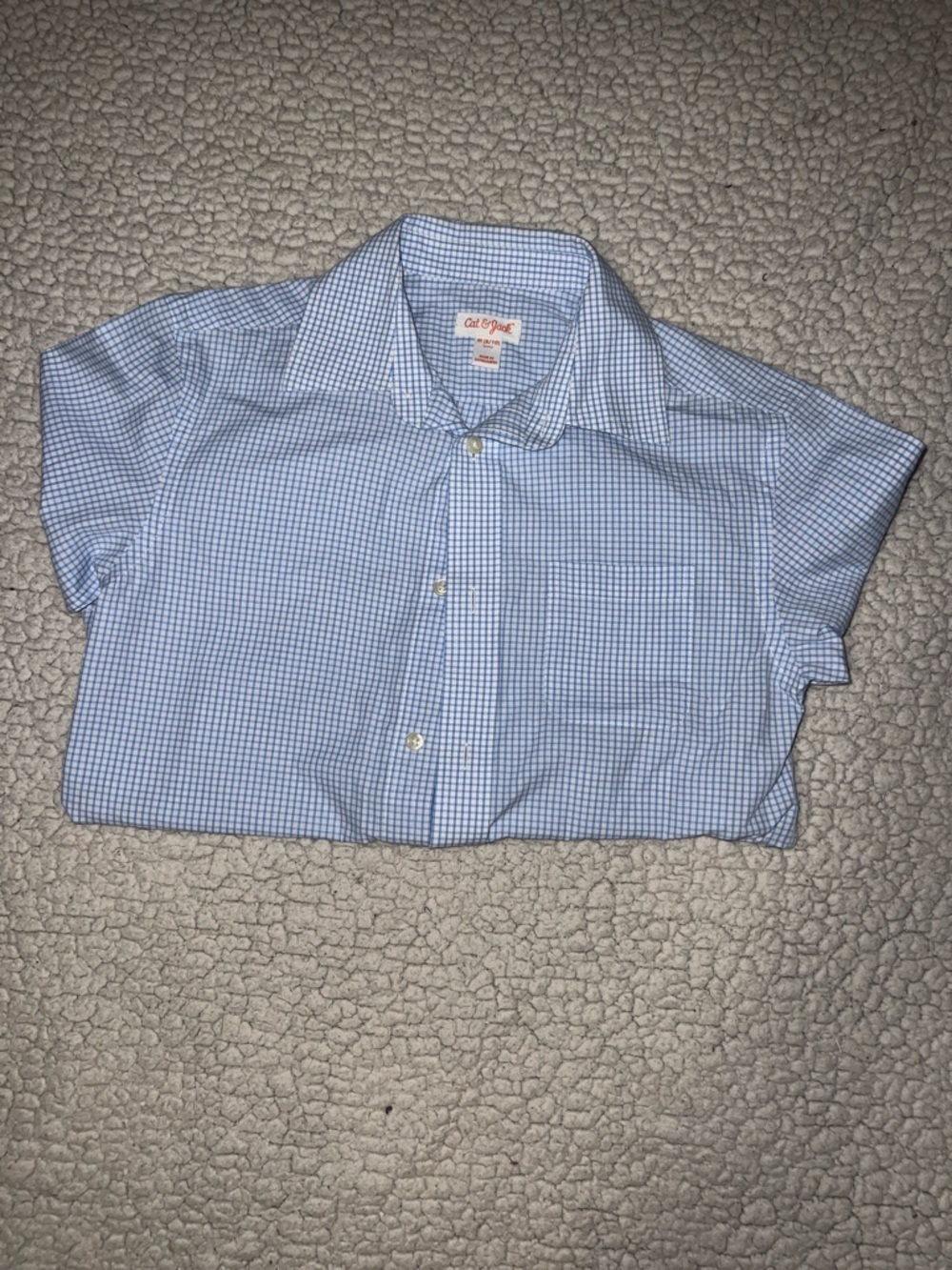 Cat & Jack Light Blue & White Gingham Button-Down Shirt